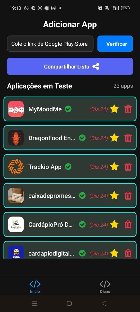 Captura de tela do aplicativo